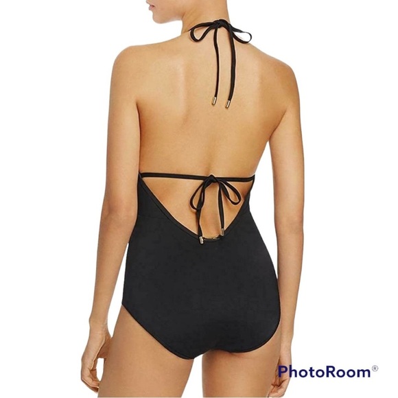 Laundry by Shelli Segal Tan Plunge Crochet Detail One Piece Swimsuit - Picture 8 of 8